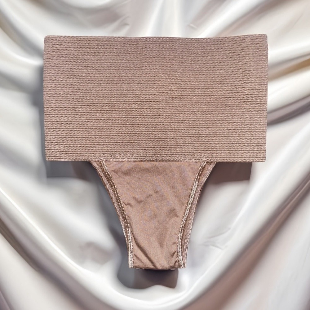 New Medium High Rise Lower Tummy Control Shapewear Panty Cincher Belly Band Tan